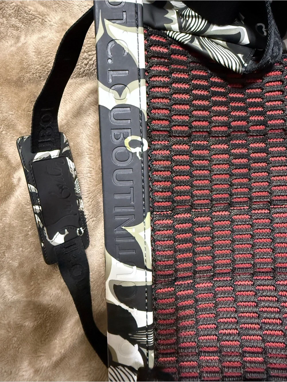 Christian Louboutin Floral Print Backpack - Black & White